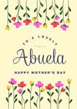Mothers day card for Spanish Grandmother - cute flowers - to a lovely Abuela created by Sweet Corazon