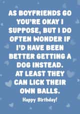 Rude Birthday Card - For Boyfriend - You're Okay created by Choo Choo 