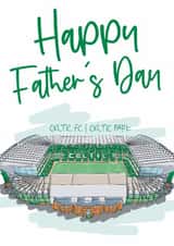 Football Father's Day Card - Celtic - Stadium created by Moo & Snip
