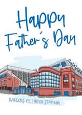 Football Father's Day Card - Rangers FC - Ibrox Stadium created by Moo & Snip