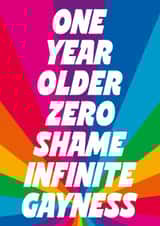 Fun LGBTQ+ Birthday Card - Fabulously Camp - Infinite Gayness created by Dean Morris Cards