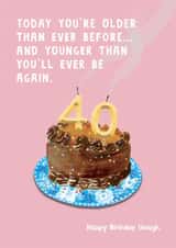 Cheeky 40th Birthday Card - For Her - Cake created by Holly Fox