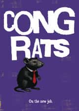 Punny New Job Card - Congrats - Rat created by Tainted Genie