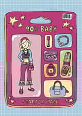 Cute Birthday Card - Nineties Baby Action Figure created by Patricia’s Little Studio