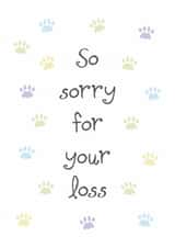 Classic Sympathy Card - So Sorry For Your Loss - Cat Paw Prints created by size3art