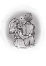 Paw-fectly in love - Cute Wedding Card - Couple and Dog - Congratulations! created by Elspeth Rose