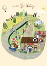 Classic Birthday Card - Pub - Countryside created by Ling Design