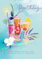 Classic Birthday Card - Cocktails - For Her created by Ling Design