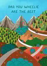 Classic Father's Day/Birthday Card - Mountains - Biking created by Pear Tree Press