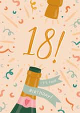 Classic Birthday Card - 18th - Champagne Pop created by The Pattern Press