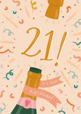 Classic Birthday Card - 21st - Champagne Pop created by The Pattern Press