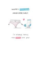 Cute 2nd Anniversary Card - Cotton - Fancy Pants (Pink Knickers & Blue Sock) created by Larry the Match