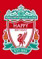 Liverpool Birthday Card - You'll Never Walk Alone - Happy Birthday Badge created by Pink Peach Cards