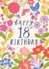 Pretty 18th Birthday Card - For Her - Flowers created by Nina Raby - Jones