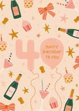 Pretty Birthday Card - 40th - Balloons created by The Pattern Press