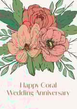 Classic Anniversary Card - 35th - Coral Wedding created by Sazerelli Designs