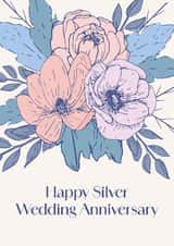 Classic Anniversary Card -25th - Silver Wedding created by Sazerelli Designs