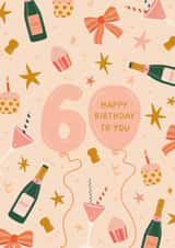 Pretty Birthday Card - 60th - Balloons created by The Pattern Press