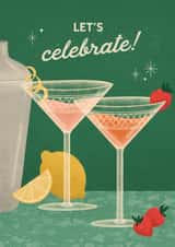 Classic Congratulations/Birthday Card - Cocktails - Celebrate created by Milkbar Studio