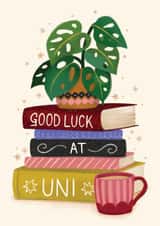 Pretty Good Luck Card - University - Books created by Debbie Daley Illustrations
