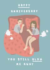 Funny Anniversary Card - Blow Me Away - Farts created by Belly Flops 