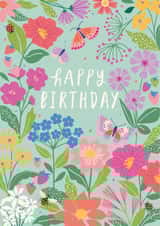 Pretty Birthday Card - For Her - Flowers & Butterflies created by Nina Raby - Jones