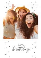 Personalised Birthday Photo Card created by Spark and Wild - Classic Birthday Card - For Her - Coloured Hearts