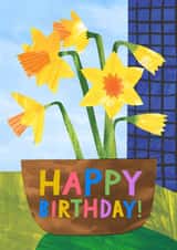 Pretty Birthday Card - Daffodils created by Catherine Pape