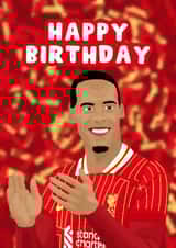 LFC Birthday Card - Premier League Champions - Virgil Van Dijk created by Pink Peach Cards