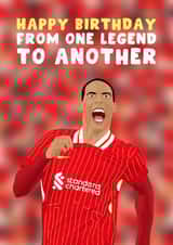 Liverpool Birthday Card - One Legend - Virgil van Dijk created by Pink Peach Cards