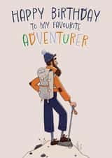 Cute Birthday Card - Favourite Adventurer created by Sarah Deane