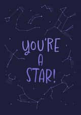 Fun Thank You Card - You're A Star - Stars created by Sarah Deane