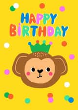 Cute Birthday Card - Party Monkey created by little star piggy