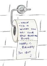Funny Birthday Card for Him/Her - Reading on the toilet created by OOYABOD