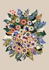 Pretty Birthday/New Home Card - Flowers - For Her created by Sad Girl Illustration