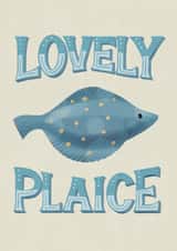Cute New Home Card - Fish Pun - Lovely Plaice created by Silky Rose Design