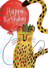 Cute Birthday Card - Party Leopard created by Ulrike Mieke 