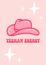 Yeehaw cowgirl hat card with sparkles created by Amber Pigram