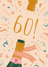 Classic 60th Birthday Card - For Her - Champagne created by The Pattern Press