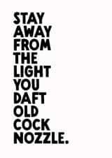 Funny Birthday Card - Cock Nozzle created by The Buddy Fernandez Card Co.