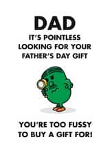 Funny Father’s Day Card - Too Fussy - Mr. Men created by Mr. Men