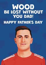 Nottingham Forest FC Father's Day Card - Chris Wood - Wood Be Lost Without You! created by Giddy Kipper