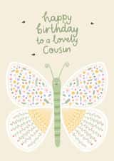 Cute Birthday Card - For Cousin - Floral Butterfly created by Fliss Muir