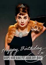 Cute Birthday Card - Audrey Hepburn - Breakfast at Tiffany's created by Shower Thoughts