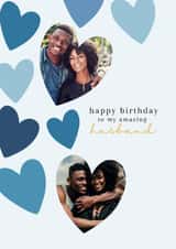 Personalised Birthday Photo Card created by Spark and Wild - Classic Birthday Card - For Husband - Hearts