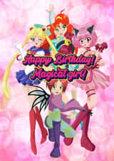 Magical girl birthday card created by Magicalbrat
