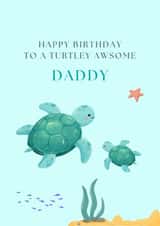 Cute turtle under water themed birthday card created by Emily James