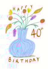 Classic 40th Birthday Card - For Her - Flowers created by Meg Pearl Designs