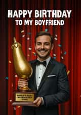 Funny Birthday Card - For Boyfriend World’s Most Magnificent Dong created by Woody's Design