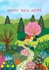 Pretty New Home Card - Colourful Garden created by Pear Tree Press